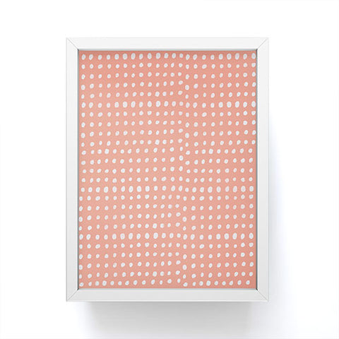 Leah Flores Peach Scribble Dots Framed Mini Art Print