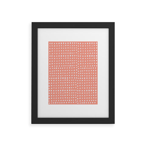 Leah Flores Peach Scribble Dots Framed Art Print