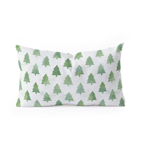 Leah Flores Pine Tree Forest Pattern Oblong Throw Pillow