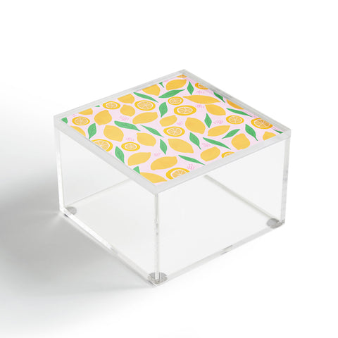 Leah Flores Pink Lemonade Pattern Acrylic Box