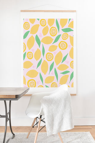 Leah Flores Pink Lemonade Pattern Art Print And Hanger