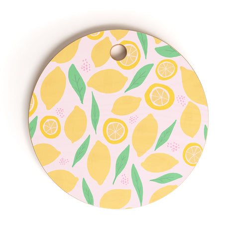 Leah Flores Pink Lemonade Pattern Cutting Board Round