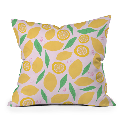 Leah Flores Pink Lemonade Pattern Throw Pillow
