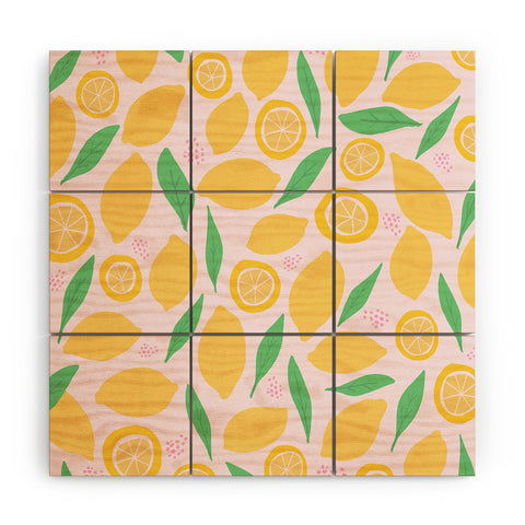 Leah Flores Pink Lemonade Pattern Wood Wall Mural