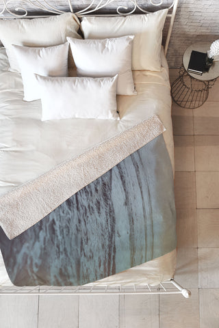 Leah Flores Polaroid Waves Fleece Throw Blanket