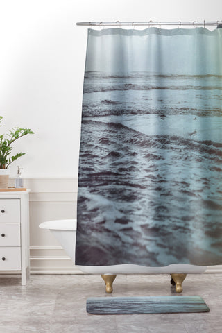 Leah Flores Polaroid Waves Shower Curtain And Mat