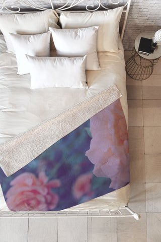 Leah Flores Pretty Floral Fleece Throw Blanket