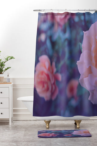 Leah Flores Pretty Floral Shower Curtain And Mat