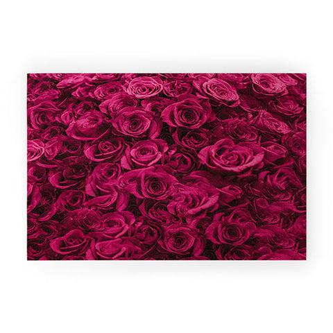 Leah Flores Pretty Pink Roses Welcome Mat