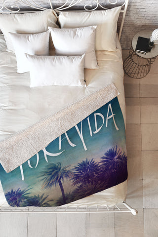 Leah Flores Pura Vida Fleece Throw Blanket