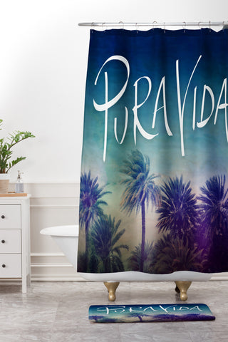 Leah Flores Pura Vida Shower Curtain And Mat