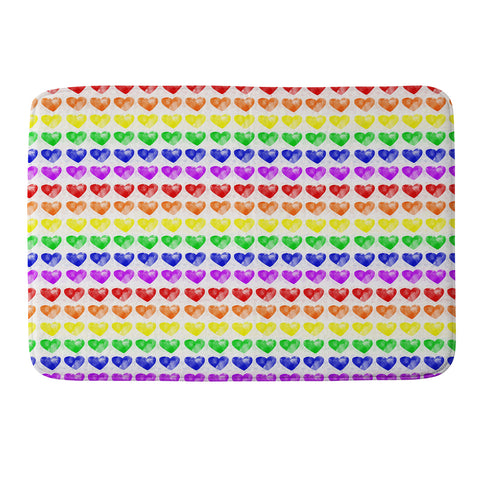 Leah Flores Rainbow Happiness Love Explosion Memory Foam Bath Mat