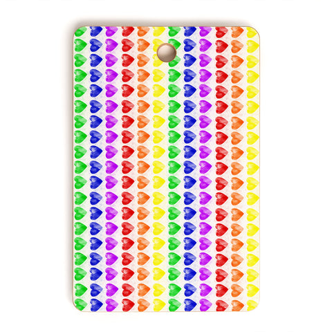 Leah Flores Rainbow Happiness Love Explosion Cutting Board Rectangle