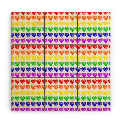 Leah Flores Rainbow Happiness Love Explosion Wood Wall Mural