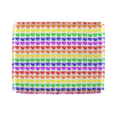 Leah Flores Rainbow Happiness Love Explosion Throw Blanket