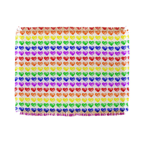 Leah Flores Rainbow Happiness Love Explosion Throw Blanket