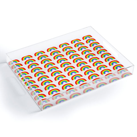 Leah Flores Rainbow Paint Acrylic Tray