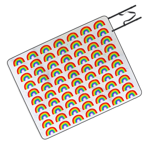 Leah Flores Rainbow Paint Picnic Blanket