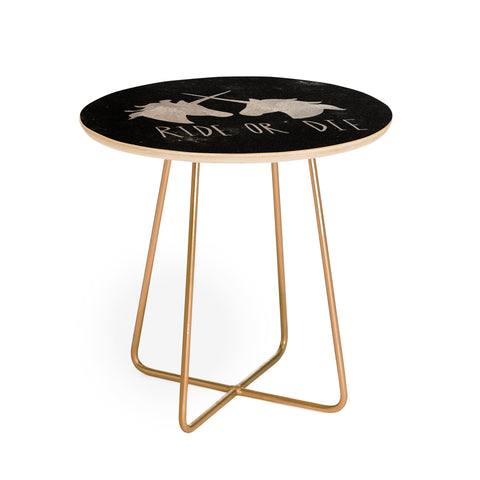 Leah Flores Ride or Die Unicorns Round Side Table