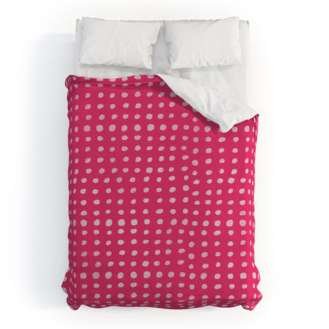 Leah Flores Rose Scribble Dots Duvet Cover