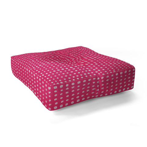 Leah Flores Rose Scribble Dots Floor Pillow Square