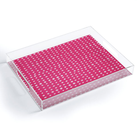 Leah Flores Rose Scribble Dots Acrylic Tray