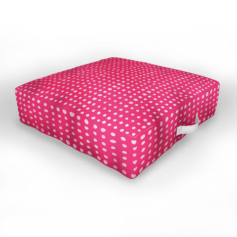 Leah Flores Rose Scribble Dots Outdoor Floor Cushion