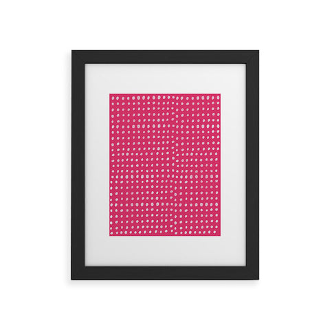 Leah Flores Rose Scribble Dots Framed Art Print