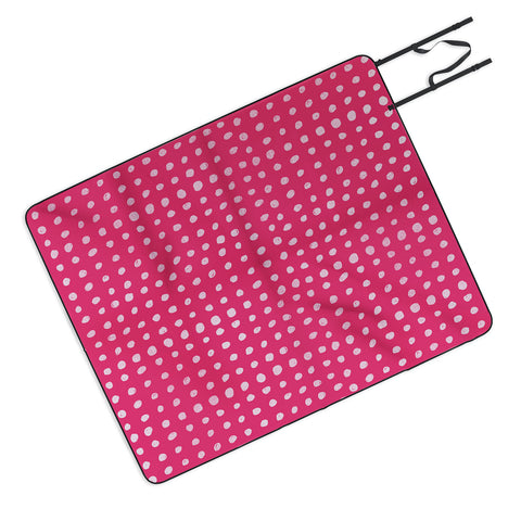 Leah Flores Rose Scribble Dots Picnic Blanket