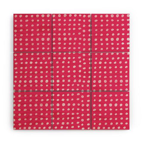 Leah Flores Rose Scribble Dots Wood Wall Mural