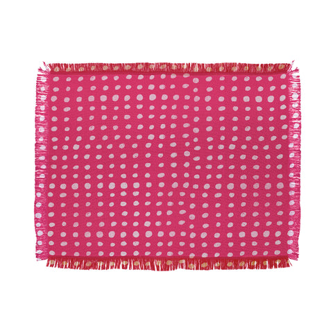 Leah Flores Rose Scribble Dots Throw Blanket