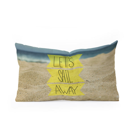 Leah Flores Sail Away Beach Oblong Throw Pillow