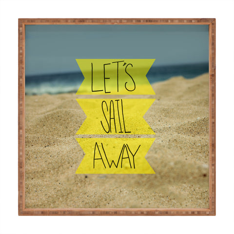 Leah Flores Sail Away Beach Square Tray