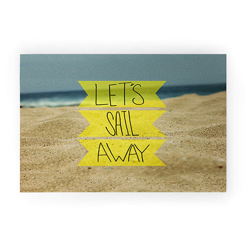 Leah Flores Sail Away Beach Welcome Mat