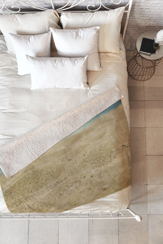 Leah Flores Sandy Beach Fleece Throw Blanket