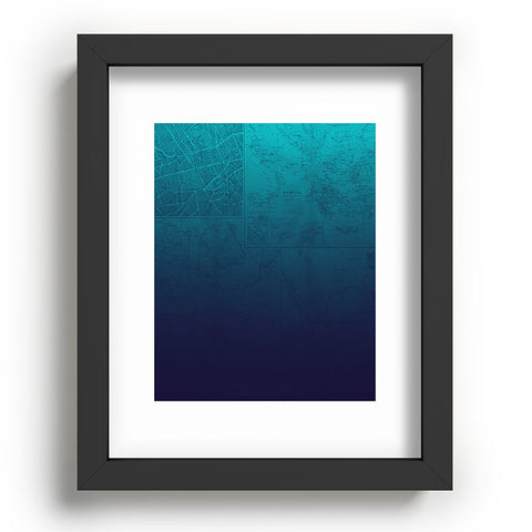 Leah Flores Sapphire Map Recessed Framing Rectangle