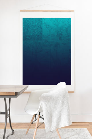 Leah Flores Sapphire Map Art Print And Hanger