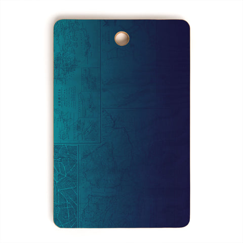 Leah Flores Sapphire Map Cutting Board Rectangle