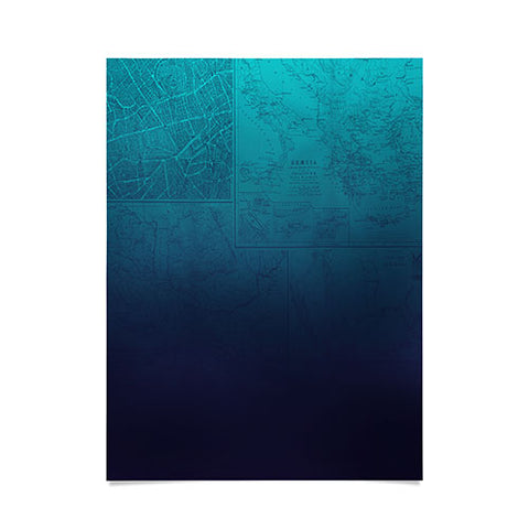 Leah Flores Sapphire Map Poster