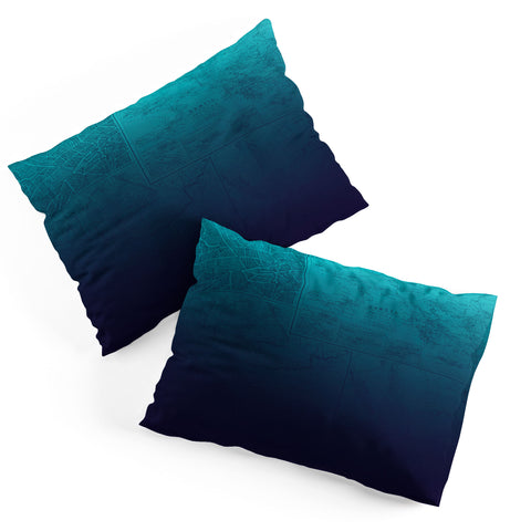 Leah Flores Sapphire Map Pillow Shams