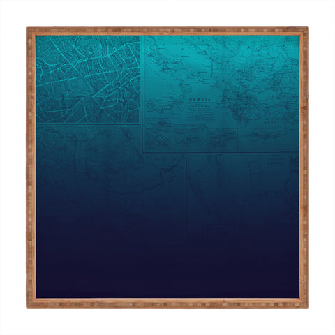 Leah Flores Sapphire Map Square Tray