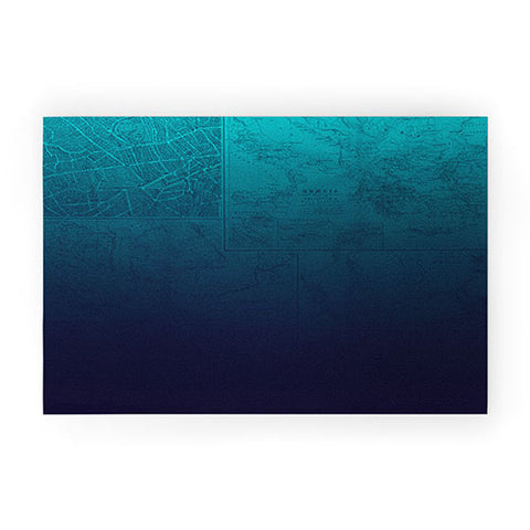 Leah Flores Sapphire Map Welcome Mat