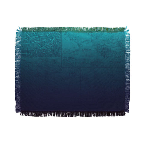 Leah Flores Sapphire Map Throw Blanket