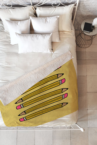 Leah Flores School Days Fleece Throw Blanket