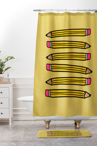 Leah Flores School Days Shower Curtain And Mat