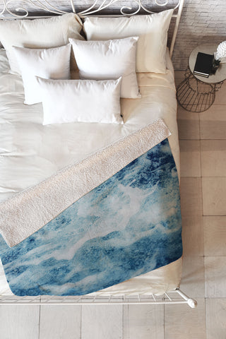 Leah Flores Sea Fleece Throw Blanket