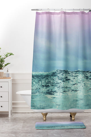 Leah Flores Sky and Sea Shower Curtain And Mat