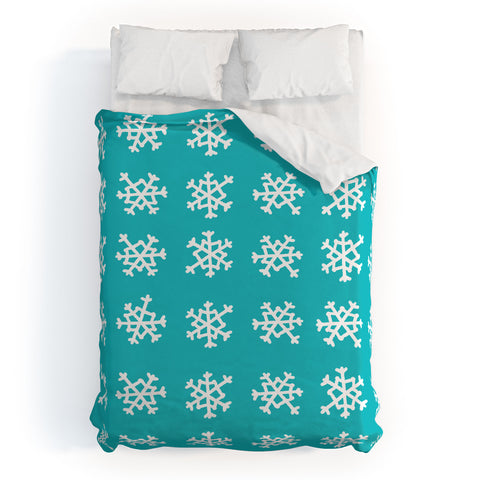 Leah Flores Snowflake Party Duvet Cover