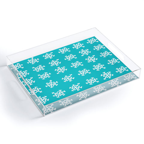 Leah Flores Snowflake Party Acrylic Tray
