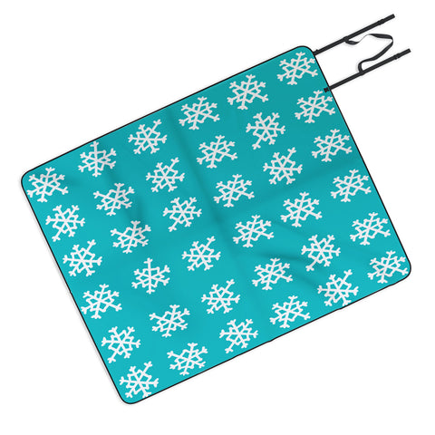 Leah Flores Snowflake Party Picnic Blanket